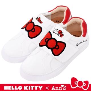 【Ann’S】Ann’S X Sanrio三麗鷗 HELLO KITTY聯名美式漢堡爆米花-蝴蝶結魔鬼氈躲貓貓球鞋(白)