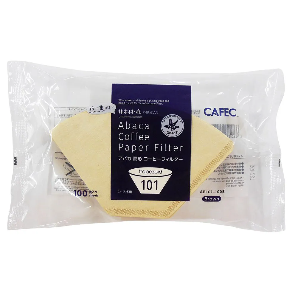 【CAFEC】日本三洋產業CAFEC ABACA 麻纖維梯形咖啡濾紙 1-2杯份/100張/棕色(AB101-100B)