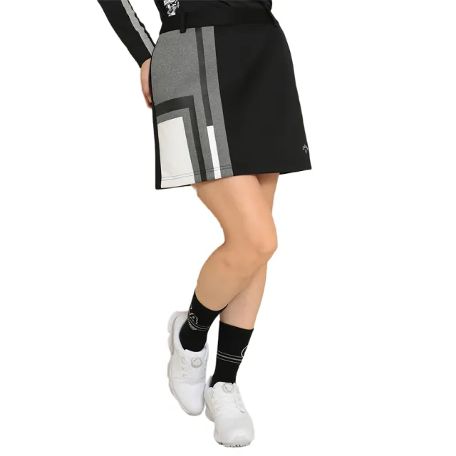 【Callaway 卡拉威】女士 針織彈性短裙 黑色(C22228201_1010)