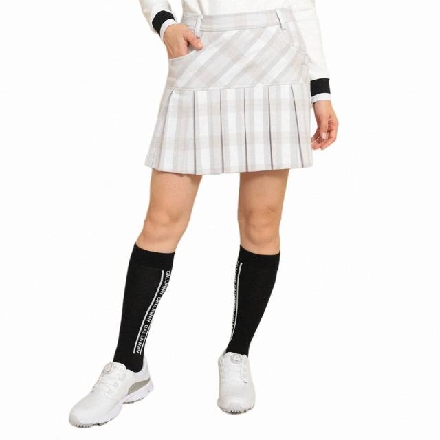 【Callaway 卡拉威】女士 8WAY超彈性格紋短裙 白色(C22228208_1020)