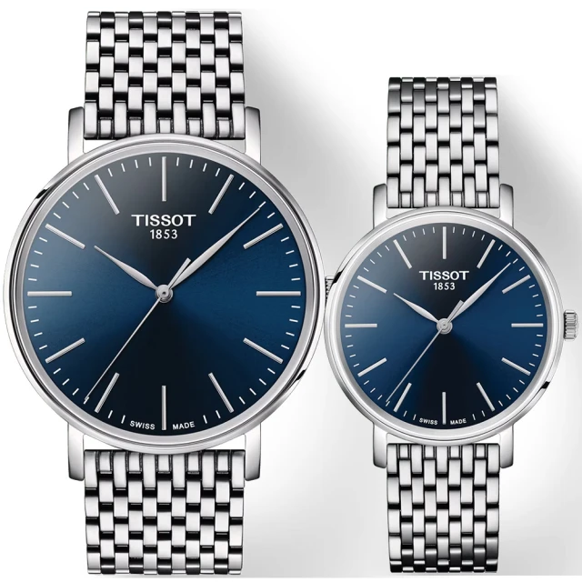 TISSOT 天梭 官方授權 Everytime 經典大三針情侶手錶 對錶 聖誕節 禮物(T1434101104100+T1432101104100)