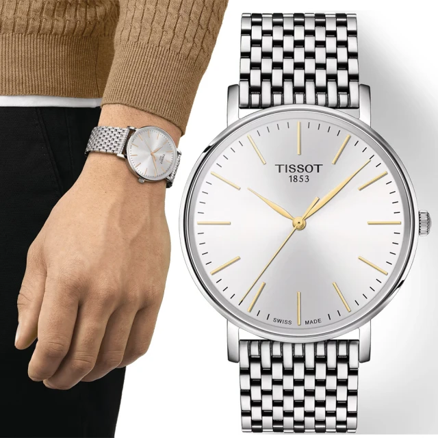 TISSOT 天梭 官方授權 Everytime 經典雋永大三針手錶-40mm 聖誕節 禮物(T1434101101101)