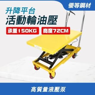 【SMILE】升降平臺手推車 150公斤承重 油壓拖板車 手推車 P15072-F(升降推車 省力推車 升降臺車)