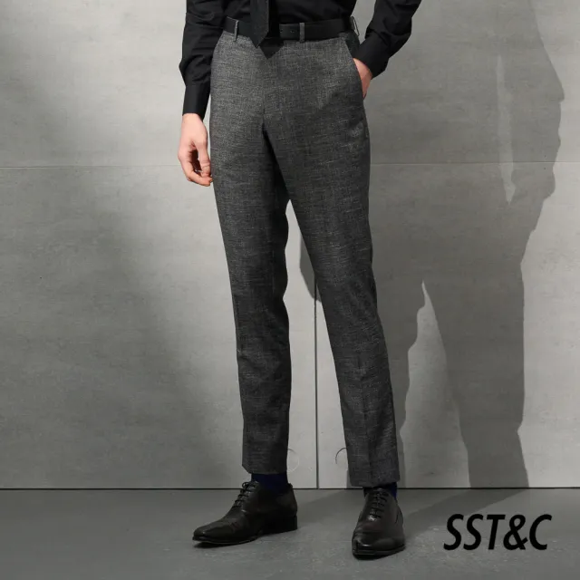 【SST&C 最後６５折】灰色紋理修身西裝褲0212203006
