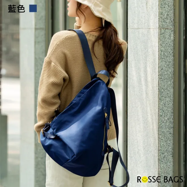 【Rosse Bags】學院風百搭尼龍旅行背包(現+預  黑色／藍色／卡其色)