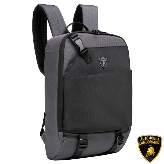 【Automobili Lamborghini】藍寶堅尼 義大利頂級後背包 0452T(灰色)