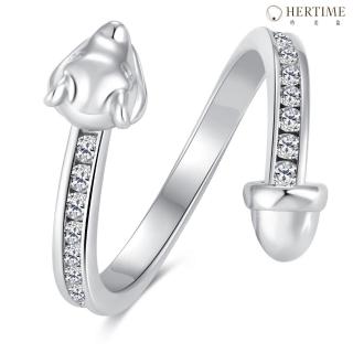 【hertime 時光盒】動物水晶戒指(銀色松鼠)
