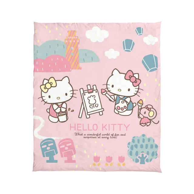 【生活工場】Hello Kitty-風景繪雙人被單 180x210cm(Hello Kitty 三麗鷗 庫洛米 正版授權)