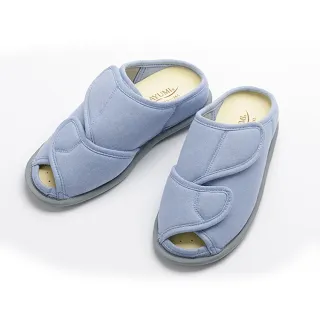 【耆妙屋】日本Ayumi OPEN-FIT室內鞋 藍色(柔軟舒適 防滑拖鞋 居家拖鞋 防跌倒拖鞋 老人專用拖鞋)