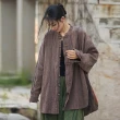 【米蘭精品】罩衫棉麻外套(苧麻扎染改良禪系女外套7色74fw7)