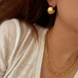 【CReAM】Ingram 鍍18k金色寬版亮澤圓弧球狀女耳環(新年 過年 送禮 禮物)