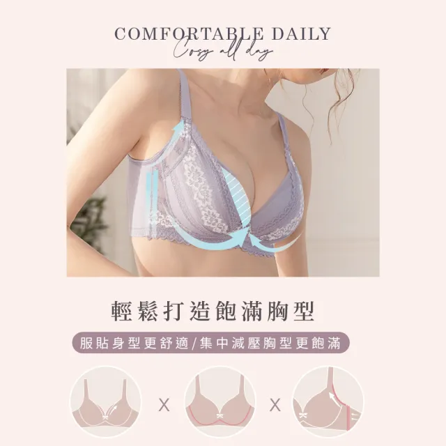 【Clany 可蘭霓】2件組 透氣蕾絲軟鋼圈集中包覆B-D機能內衣 調整型 包副乳(台灣製.顏色隨機出貨)
