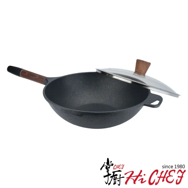 【CHEF 掌廚】木柄輕量不沾鍋30CM(煎炒鍋 IH爐可用鍋)