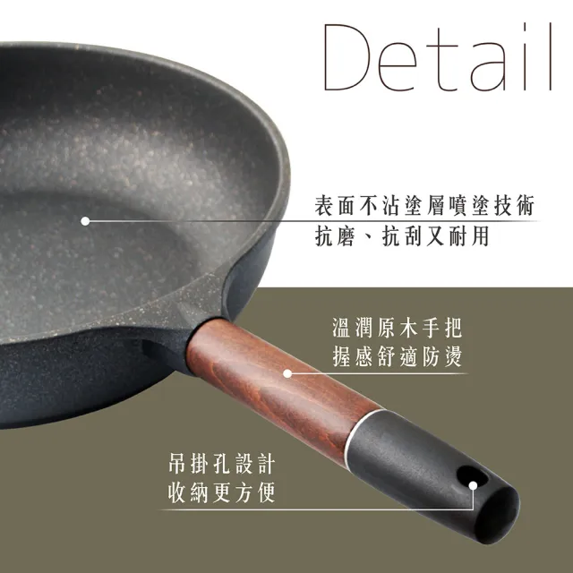 【CHEF 掌廚】木柄輕量不沾鍋33CM(平底鍋 IH爐可用鍋)