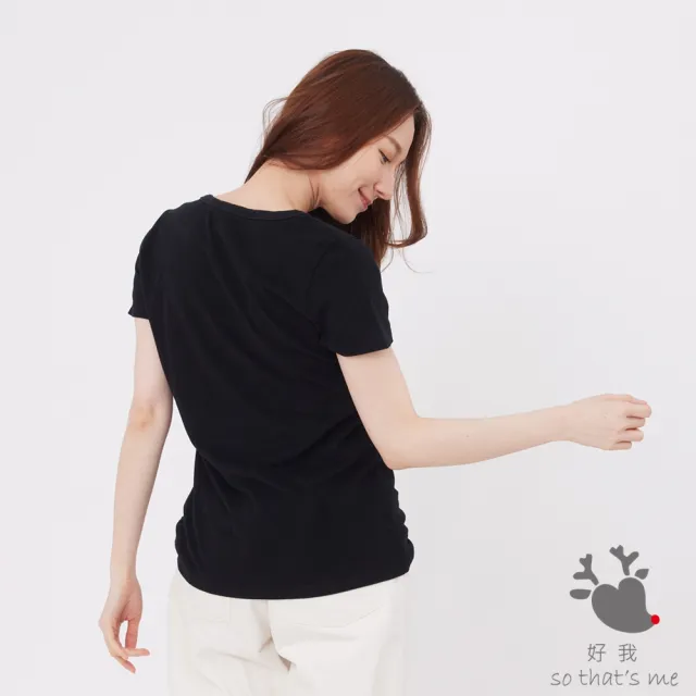 【so that’s me 好我】燈塔圓領短袖蜜桃棉女T(黑)