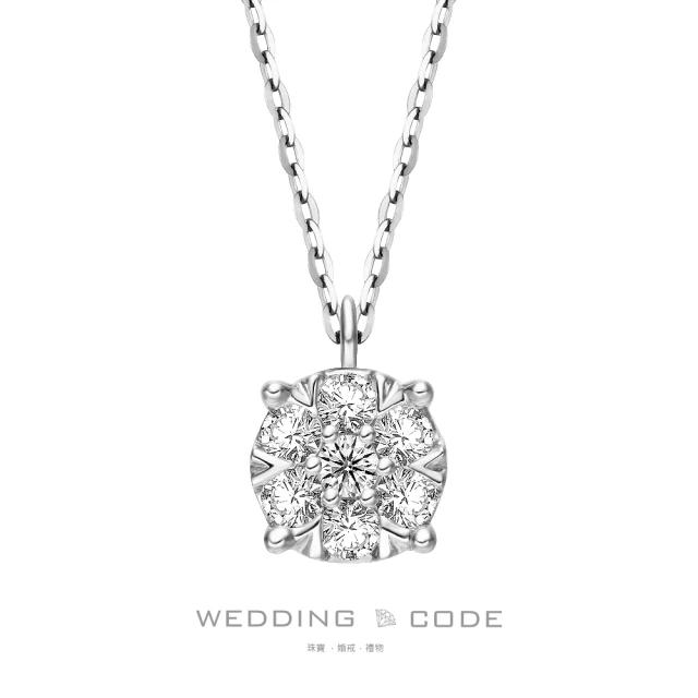 WEDDING CODE 18白K金14K玫瑰金 11分鑽石項鍊 4485(天然真鑽 D/VVS1 八心八箭)