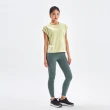 【Mollifix 瑪莉菲絲】鏤空造型小包袖運動上衣、瑜珈上衣、瑜珈服(淺綠)