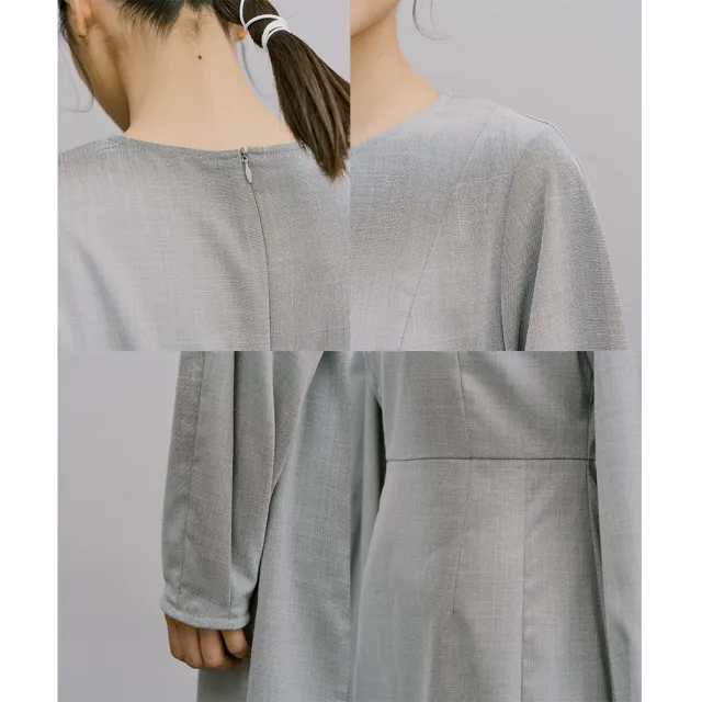 【plain-me】SAAKO 剪裁蓬袖洋裝 SAA5003-231(女款 共1色 長袖裙裝 休閒洋裝)