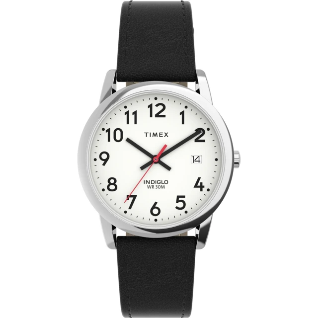 TIMEX 天美時 Easy Reader系列 35毫米環保純素皮革錶帶手錶 白x黑TXTW2V75100