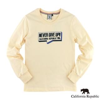 【California Republic】Never give up立體感標語圓領棉TEE(男版)