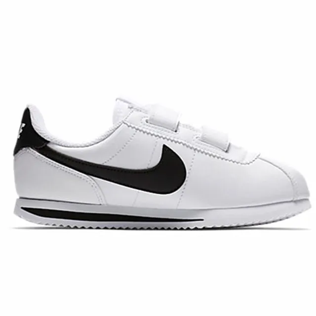 【NIKE 耐吉】運動鞋 中童 童鞋 阿甘鞋 魔鬼氈 CORTEZ BASIC SL PSV 白黑 904767-102