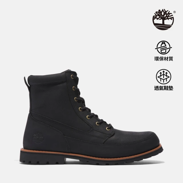 Timberland 男款黑色全粒面皮革6吋靴(A657D0