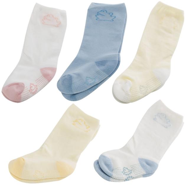 【KEROPPA 可諾帕】12~24個月嬰兒厚底止滑1/2短襪*3雙(C95001-E)