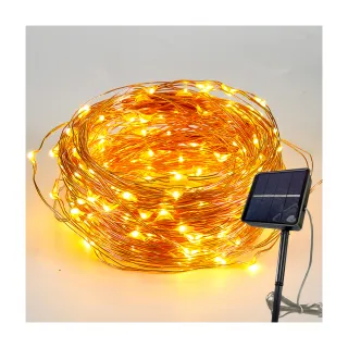 聖誕佈置太陽能LED防水銅線燈串10米2組(聖誕燈 氣氛燈 銅線燈 求婚 佈置 聖誕節布置 交換禮物)