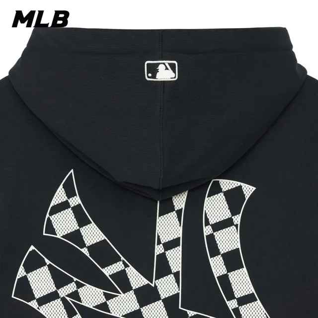 【MLB】連帽上衣 帽T Checkerboard系列 紐約洋基隊(3AHDO0134-50BKS)