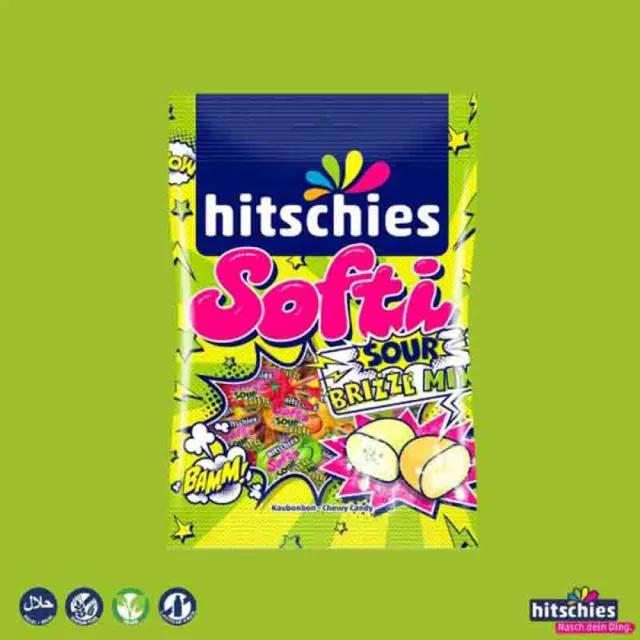 即期品【Hitschies希趣樂】酸爆夾心軟糖-綜合口味90g(效期：2025/02/13)
