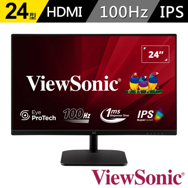 ViewSonic 優派ViewSonic 優派 VA2432-H 24型 IPS 100Hz 護眼電腦螢幕(4ms)
