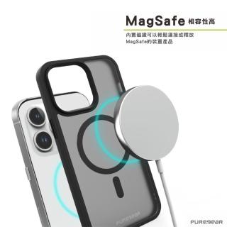 【PureGear普格爾】iPhone 15系列磁吸透明保護殼 Slim Shell Pro(磨砂黑/Magsafe)