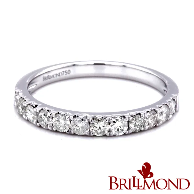 【BRILLMOND JEWELRY】天然鑽石 18K金 50分 天際真鑽線戒(天然鑽石總重50分18K白金)