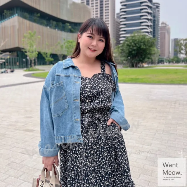 【Want-Meow】85公斤可穿/顯瘦韓系吊帶連身短裙(大碼洋裝/大尺碼/韓系歐膩穿搭/孕婦裝)