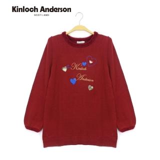 【Kinloch Anderson】圓領圖騰刺繡針織上衣 金安德森女裝(KA0769042 紅)