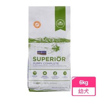 【FISH4DOGS 海洋之星】強化升級配方 幼犬 6KG(無穀狗飼料 狗乾糧 鮭魚 綠唇貝 海藻 哺乳犬)