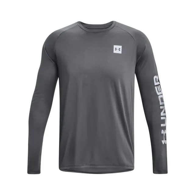 【UNDER ARMOUR】UA 男 Tech Prt Fill 長T-Shirt_1379782-012(桃灰色)