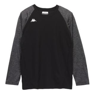 【KAPPA】義大利 吸濕排汗 中性圓領衫(黑灰麻花 351J1NW005 臺灣製)