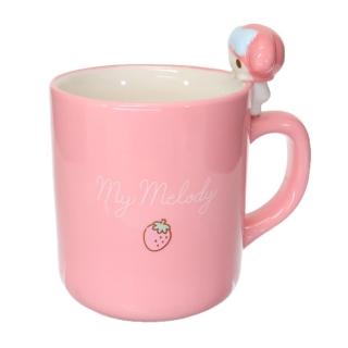 【SANRIO 三麗鷗】杯緣子造型陶瓷馬克杯 美樂蒂(餐具雜貨)