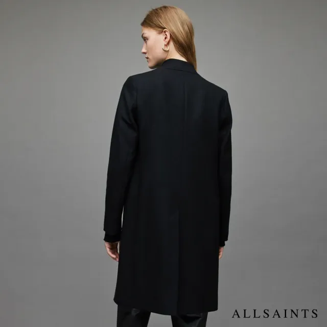 【ALLSAINTS】SIDNEY 羊毛混紡單排扣中長版羊毛大衣(常規版型)