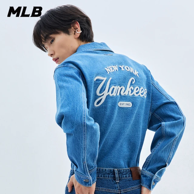 MLBMLB 牛仔丹寧襯衫 紐約洋基隊(3ADRR0134-50INS)