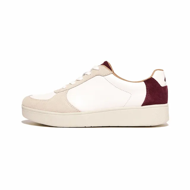 【FitFlop】RALLY LEATHER/SUEDE PANEL SNEAKERS時尚百搭繫帶休閒鞋-女(葡萄紫)