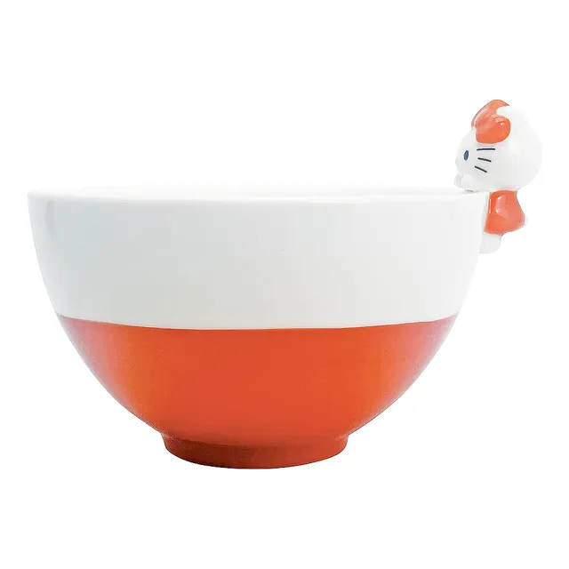 【SANRIO 三麗鷗】杯緣子造型陶瓷飯碗 Hello Kitty(餐具雜貨)