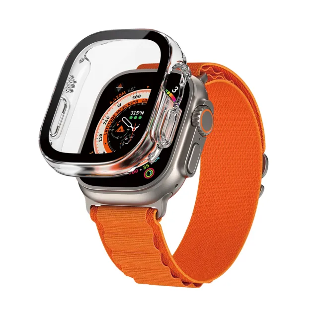 【PanzerGlass】Apple Watch Ultra 49mm 全方位D3O抗震防護高透鋼化漾玻保護殼-透(D3O奈米抗震防護)