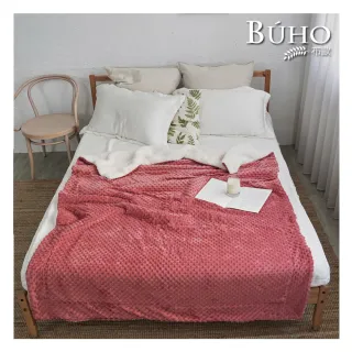 【BUHO 布歐】質感暖色系3D立體波波絨/羊羔絨雙層加厚安眠毯150x200cm(多款任選)