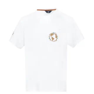 【Munsingwear】企鵝牌 男款白色S.Caf☆☆環保科技咖啡™紗速乾防曬抑菌口袋印花短袖T-SHIRT MGRL2504