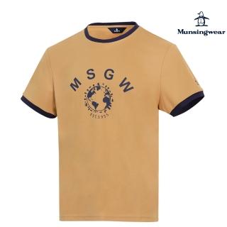 【Munsingwear】官方直營 企鵝牌 男款棕色環保科技咖啡紗 速乾防曬抑菌 包邊短袖T-SHIRT MGRL2506