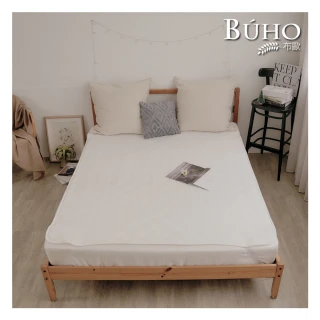 【BUHO 布歐】透氣方格舖棉平單式保潔墊-愛戀白(3.5尺單人)