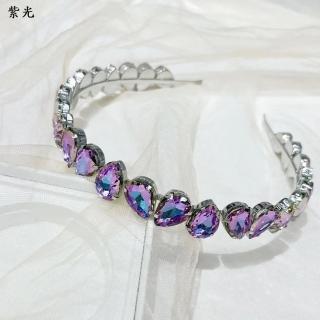 【巴黎精品】現貨+預購 髮箍水晶髮飾(輕奢鑲鑽超閃水滴女飾品6色a1da43)