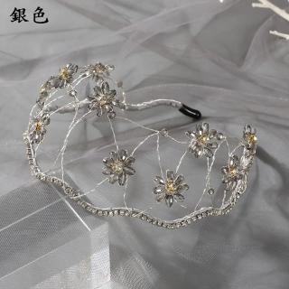 【巴黎精品】髮箍水晶髮飾(手工串珠花朵網狀女飾品5色a1da54)